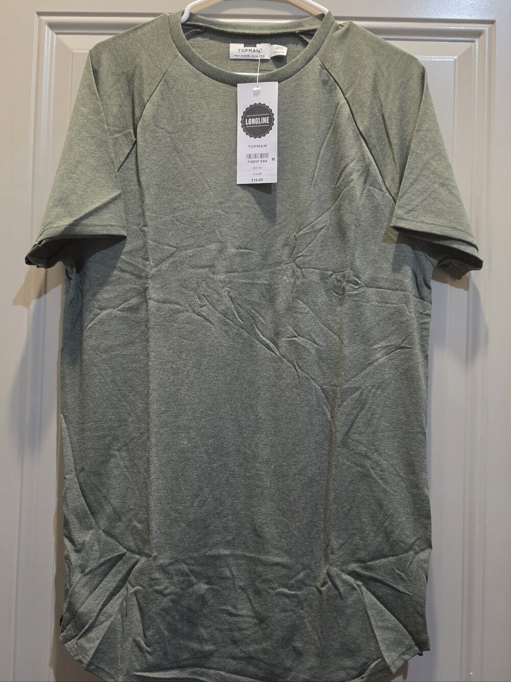 Topman Short Sleeve Crew Tee in Olive
